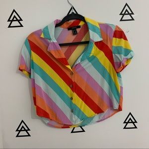 Forever 21 Rainbow Button Up
